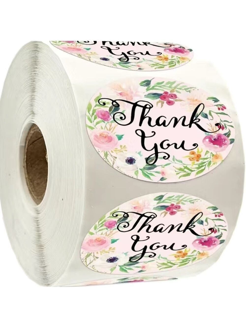 500 Roll Flowers Thank You Stickers PRICE IS FIRM - Picture 2 of 4